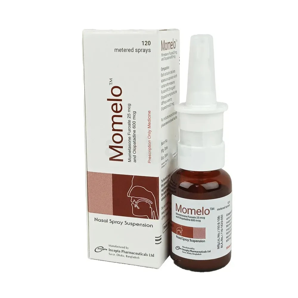 Pack Image: Momelo (25 mcg Nasal Spray (120 metered spray)