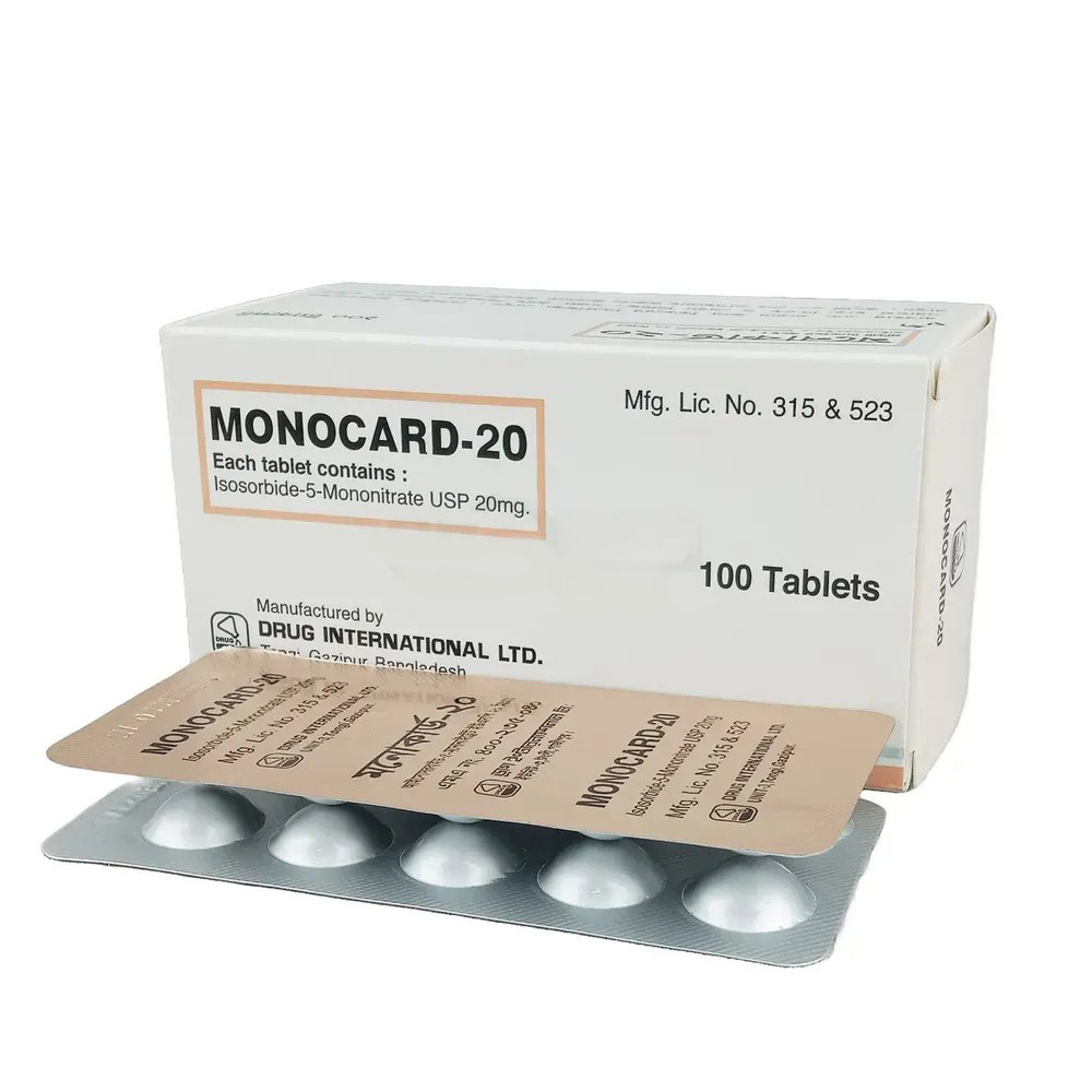 Pack Image: Monocard 20 mg Tablet (10 x 10)