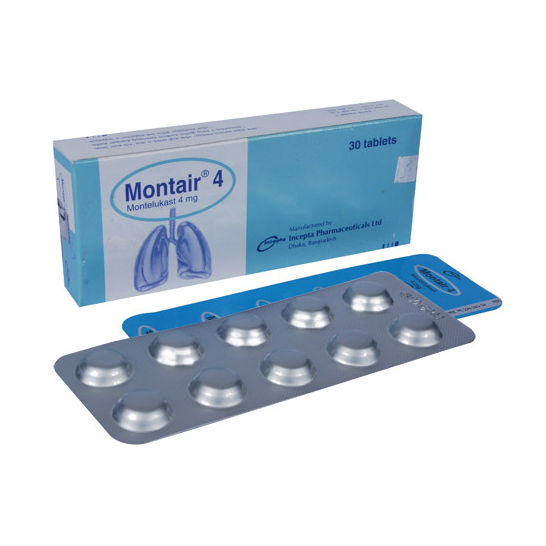 Pack Image: Montair 4 mg Chewable Tablet (3 x 10)
