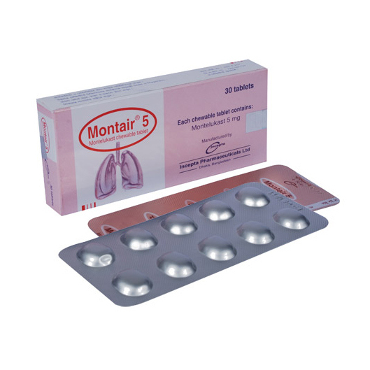Pack Image: Montair 5 mg Chewable Tablet (3 x 10)