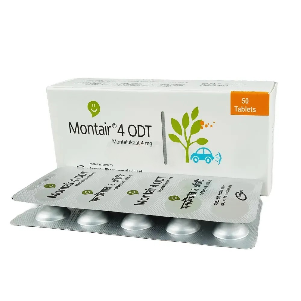 Pack Image: Montair ODT 4 mg Tablet (5 x 10)