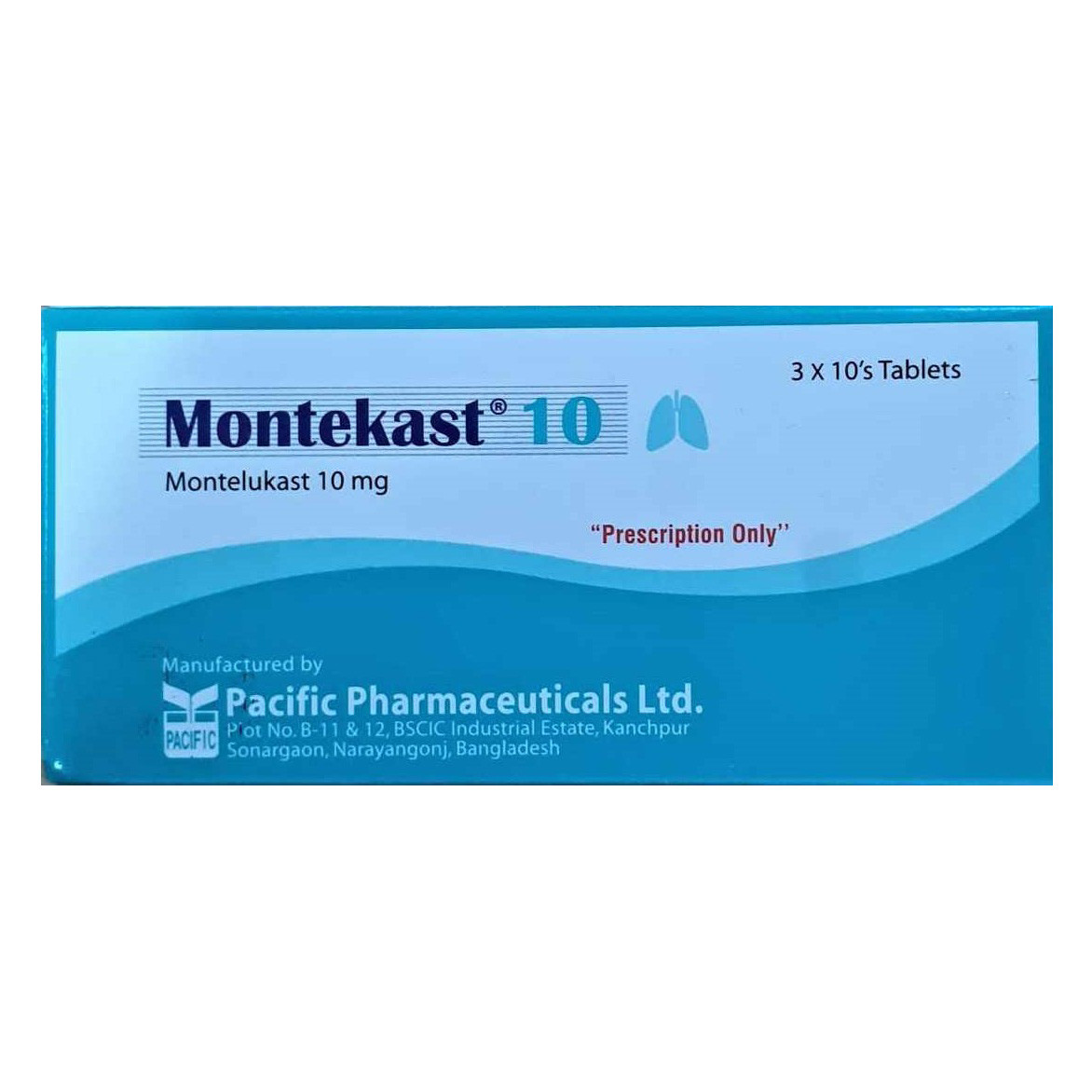 Pack Image: Montekast 10 mg Tablet (3 x 10)