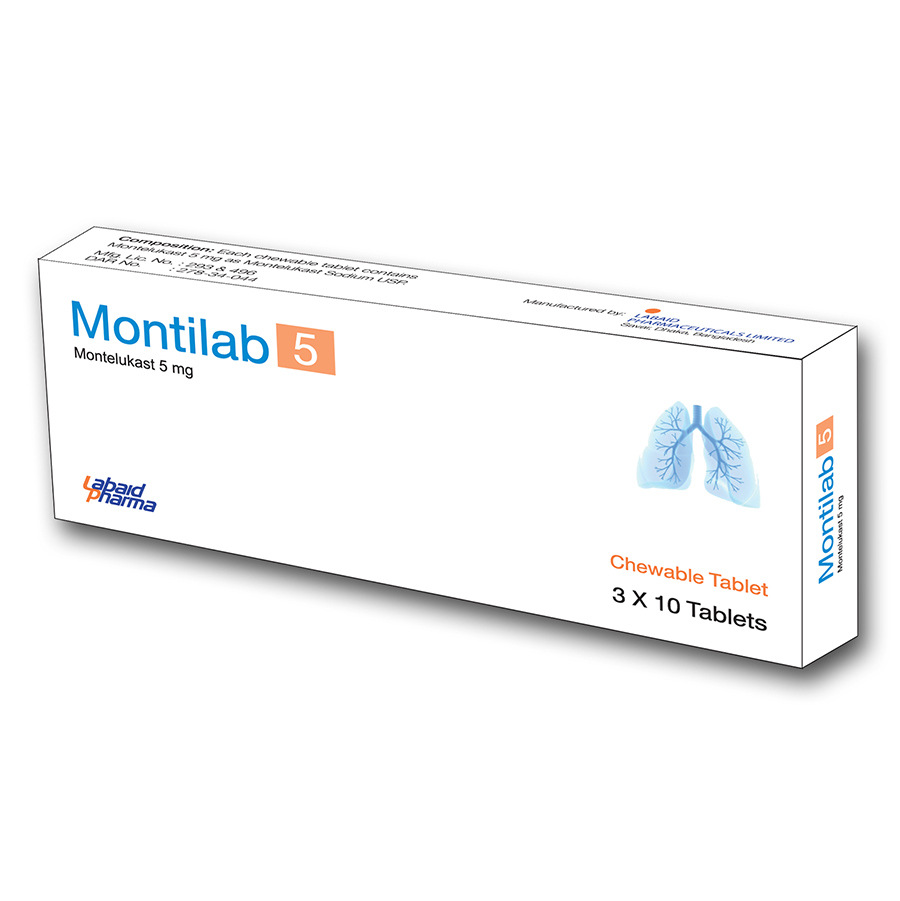 Pack Image: Montilab 5 mg Chewable Tablet (3 x 10)