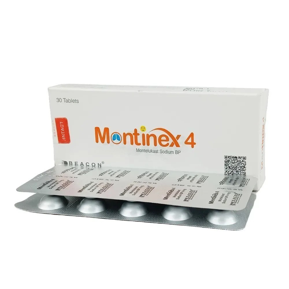 Pack Image: Montinex 4 mg Chewable Tablet (3 x 10)