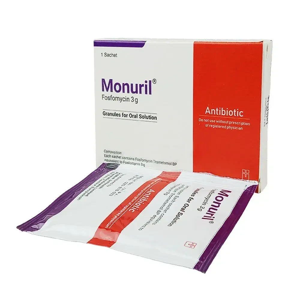 Pack Image: Monuril 3 gm Powder (3 gm sachet)