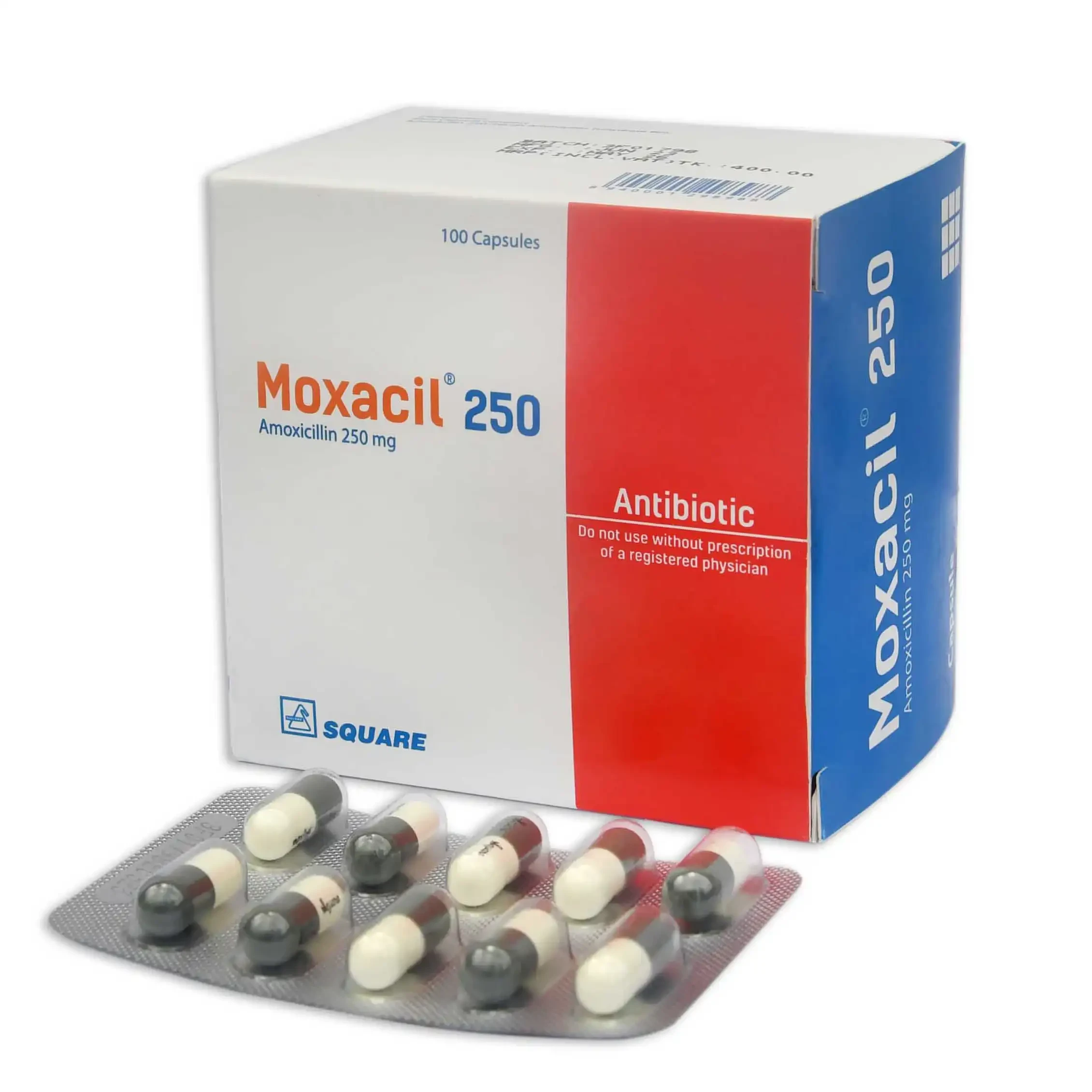 Pack Image: Moxacil 250 mg Capsule (10 x 10)