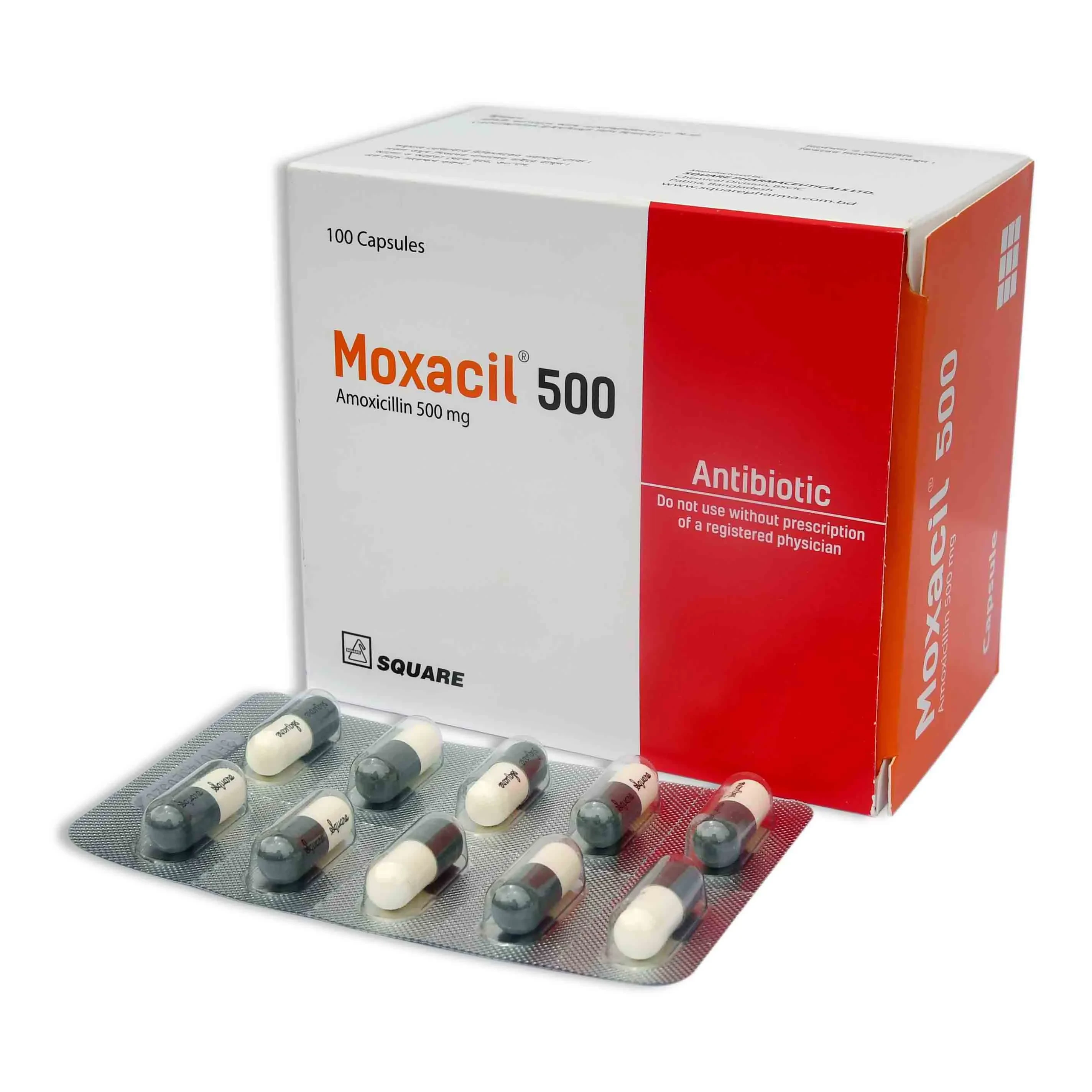 Pack Image: Moxacil 500 mg Capsule (10 x 10)