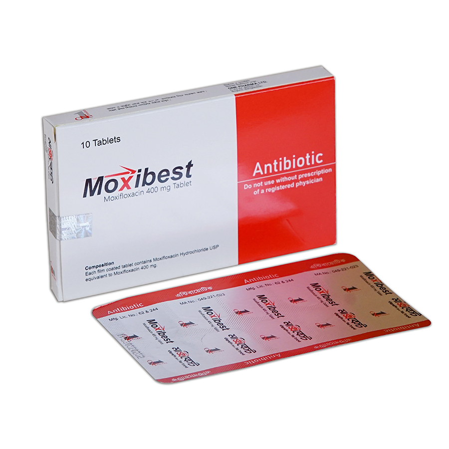 Pack Image: Moxibest 400 mg Tablet (1 x 10)