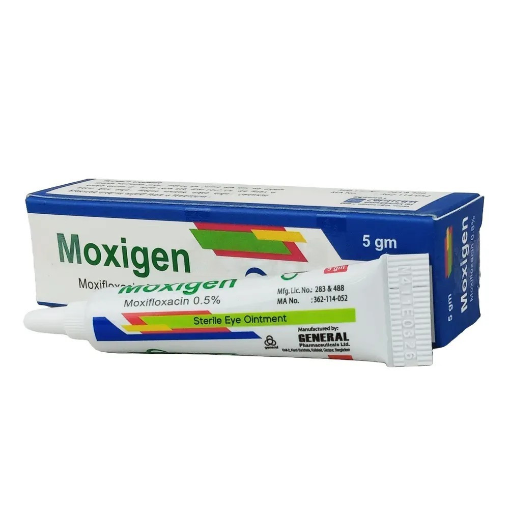 Pack Image: Moxigen 0.5% Eye Ointment (5 gm tube)