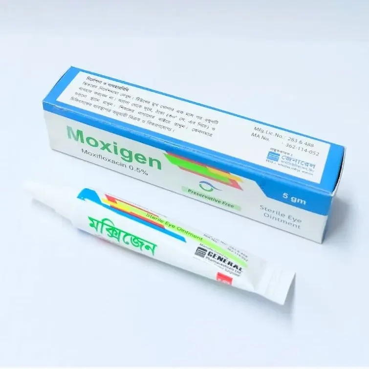 Pack Image: Moxigen 0.5% Eye Ointment (5 gm tube)