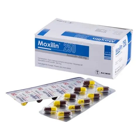 Pack Image: Moxilin 250 mg Capsule (10 x 10)
