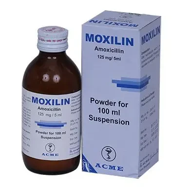 Pack Image: Moxilin 125 mg Suspension (100 ml bottle)