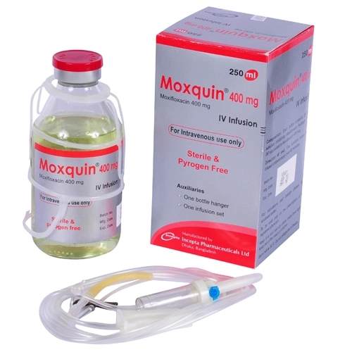 Pack Image: Moxquin 400 mg Injection (250 ml bottle)