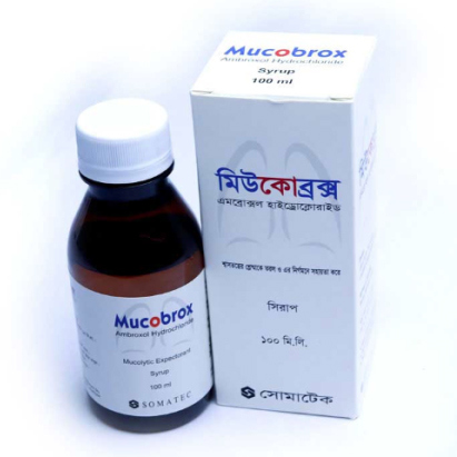 Pack Image: Mucobrox 15 mg Syrup (100 ml bottle)