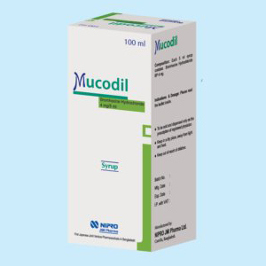 Pack Image: Mucodil 4 mg Syrup (100 ml bottle)