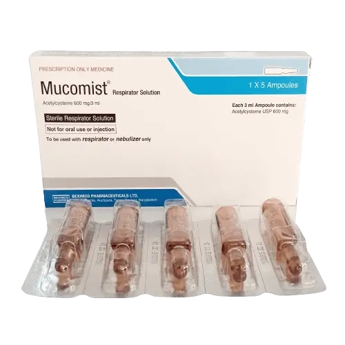 Pack Image: Mucomist 600 mg Respirator Solution (3 ml ampoule)