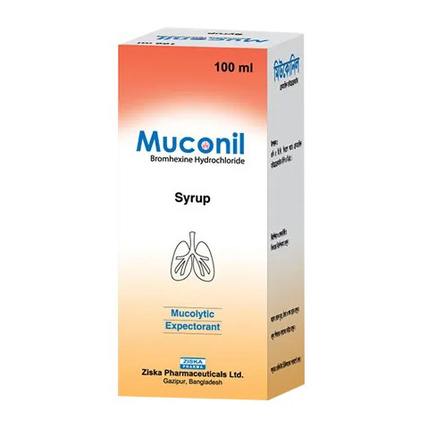 Pack Image: Muconil 4 mg Syrup (100 ml bottle)