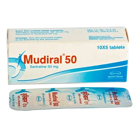 Pack Image: Mudiral 50 mg Tablet (5 x 10)