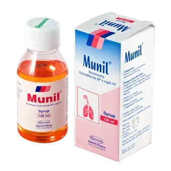 Pack Image: Munil 4 mg Syrup (100 ml bottle)