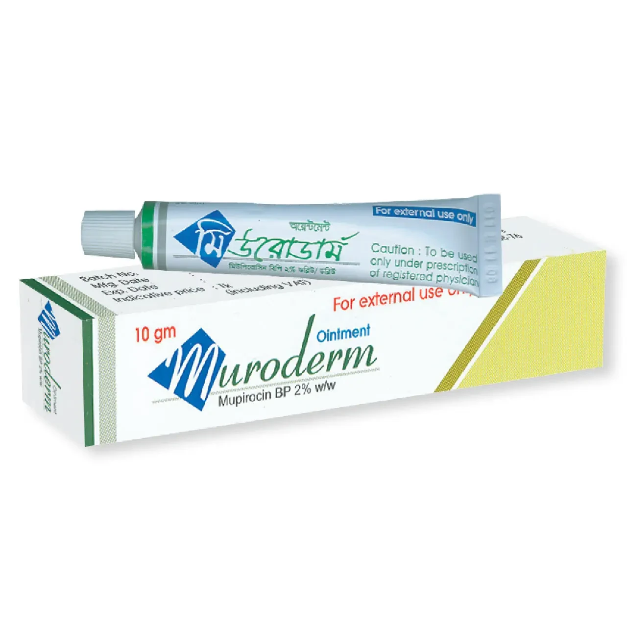 Pack Image: Muroderm 2% w Ointment (10 gm tube)