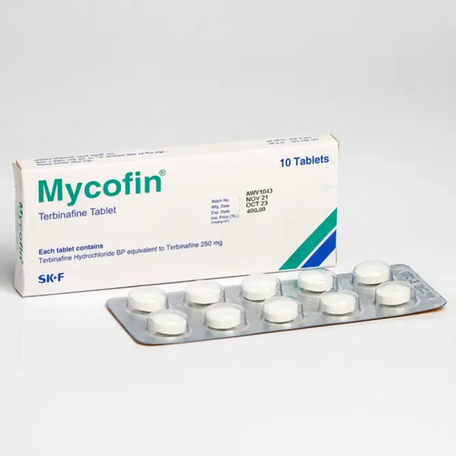 Pack Image: Mycofin 250 mg Tablet (1 x 10)
