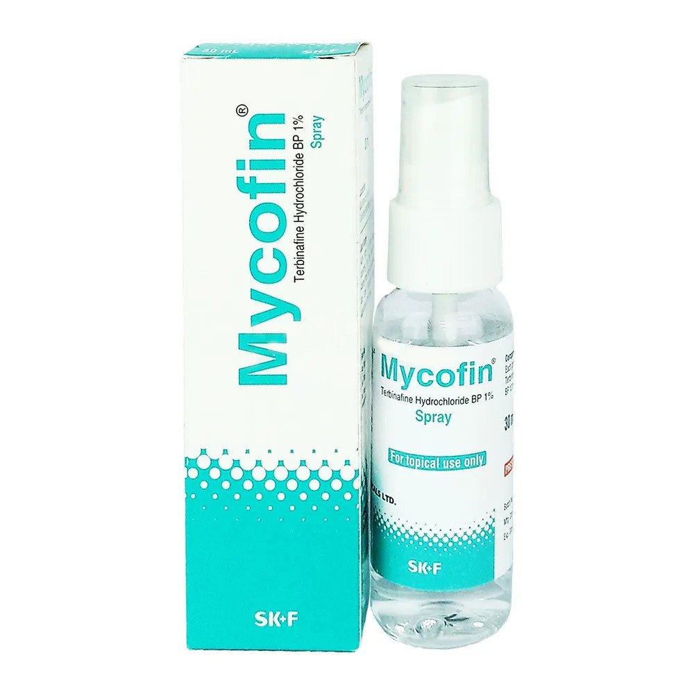 Pack Image: Mycofin 1% Spray (30 ml bottle)
