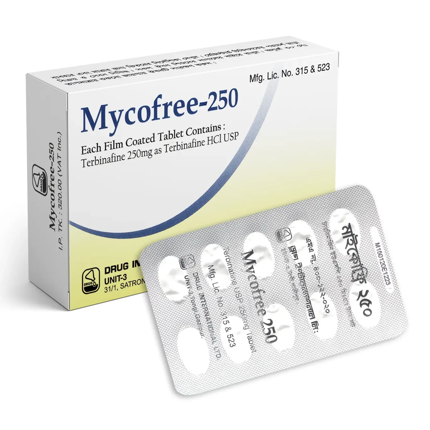 Pack Image: Mycofree 250 mg Tablet (1 x 10)
