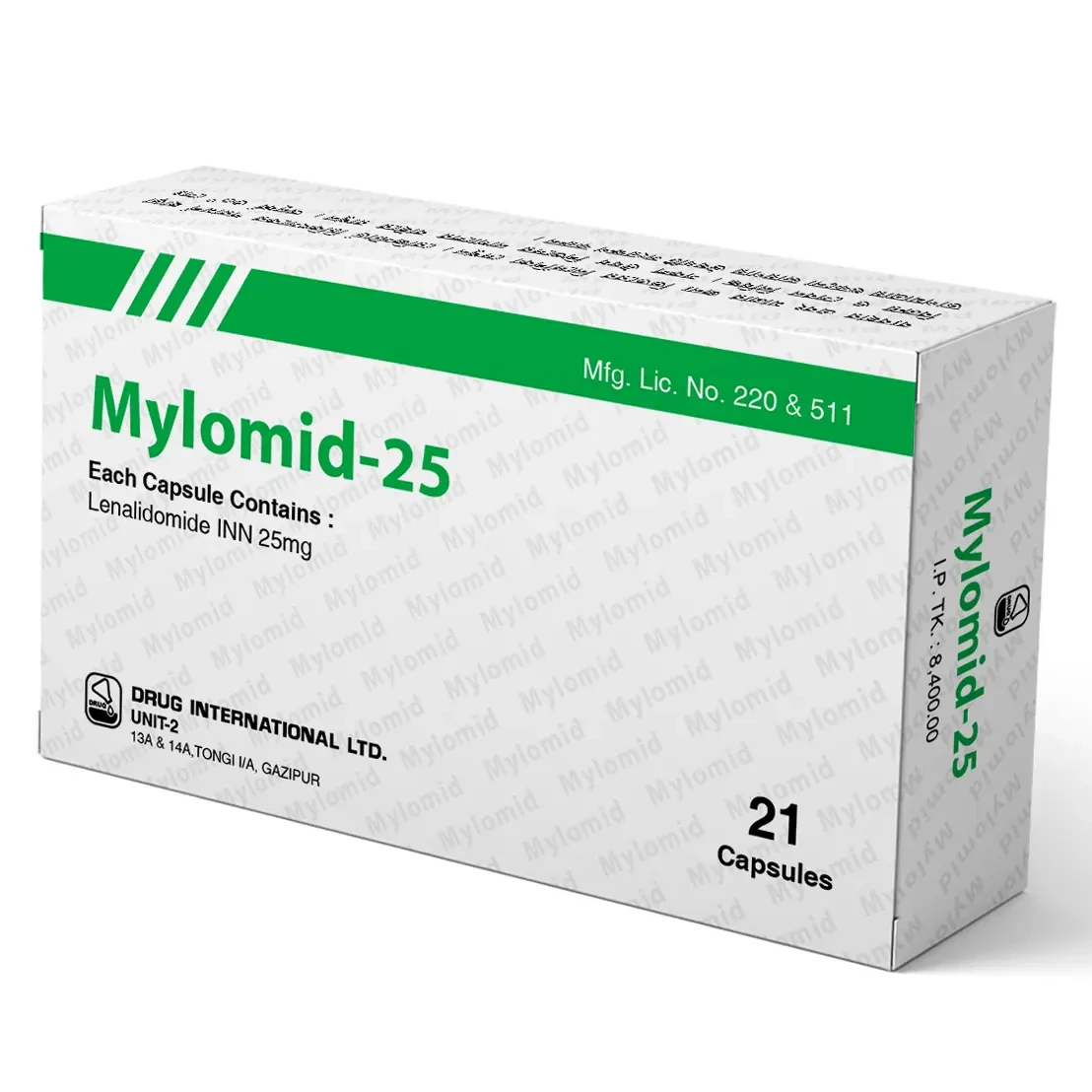 Pack Image: Mylomid 25 mg Capsule (3 x 7)