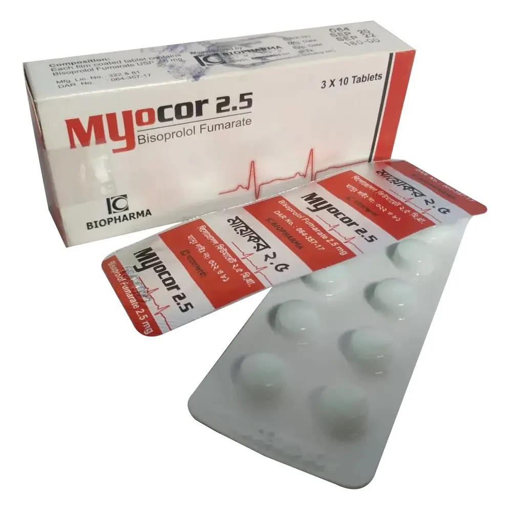 Pack Image: Myocor 2.5 mg Tablet (3 x 10)