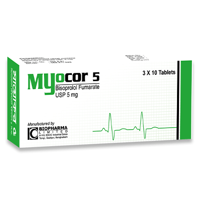 Pack Image: Myocor 5 mg Tablet (3 x 10)