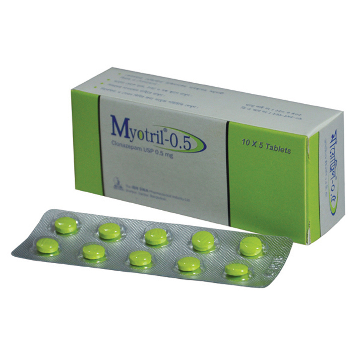 Pack Image: Myotril 0.5 mg Tablet (5 x 10)