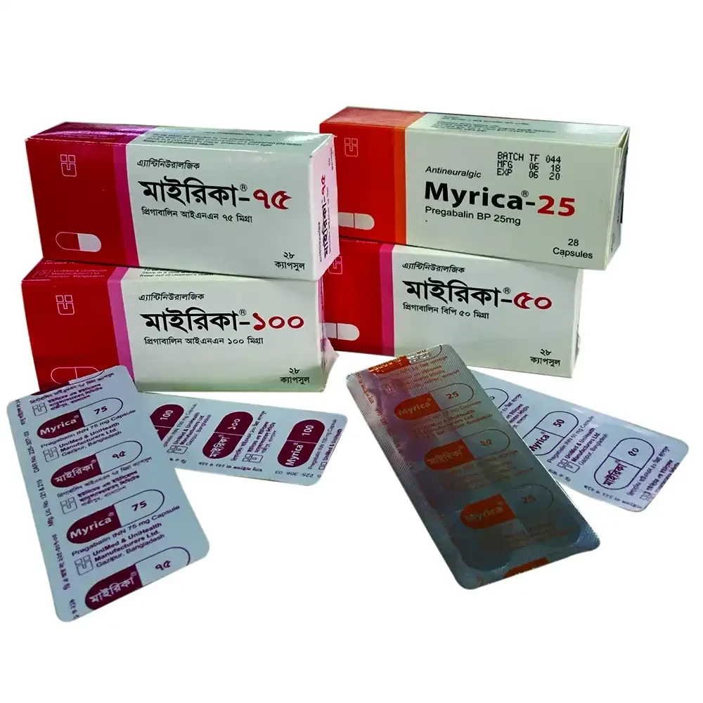 Pack Image: Myrica 25 mg Capsule (3 x 10)