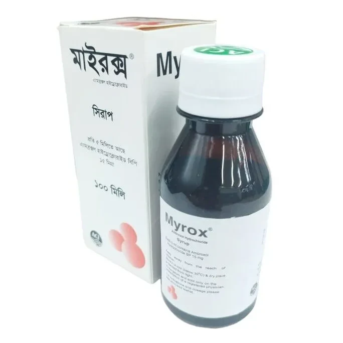 Pack Image: Myrox 15 mg Syrup (100 ml bottle)