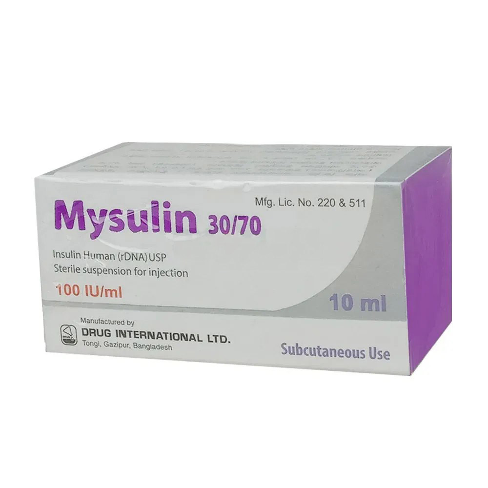 Pack Image: Mysulin 30% 70% Injection (10 ml vial)