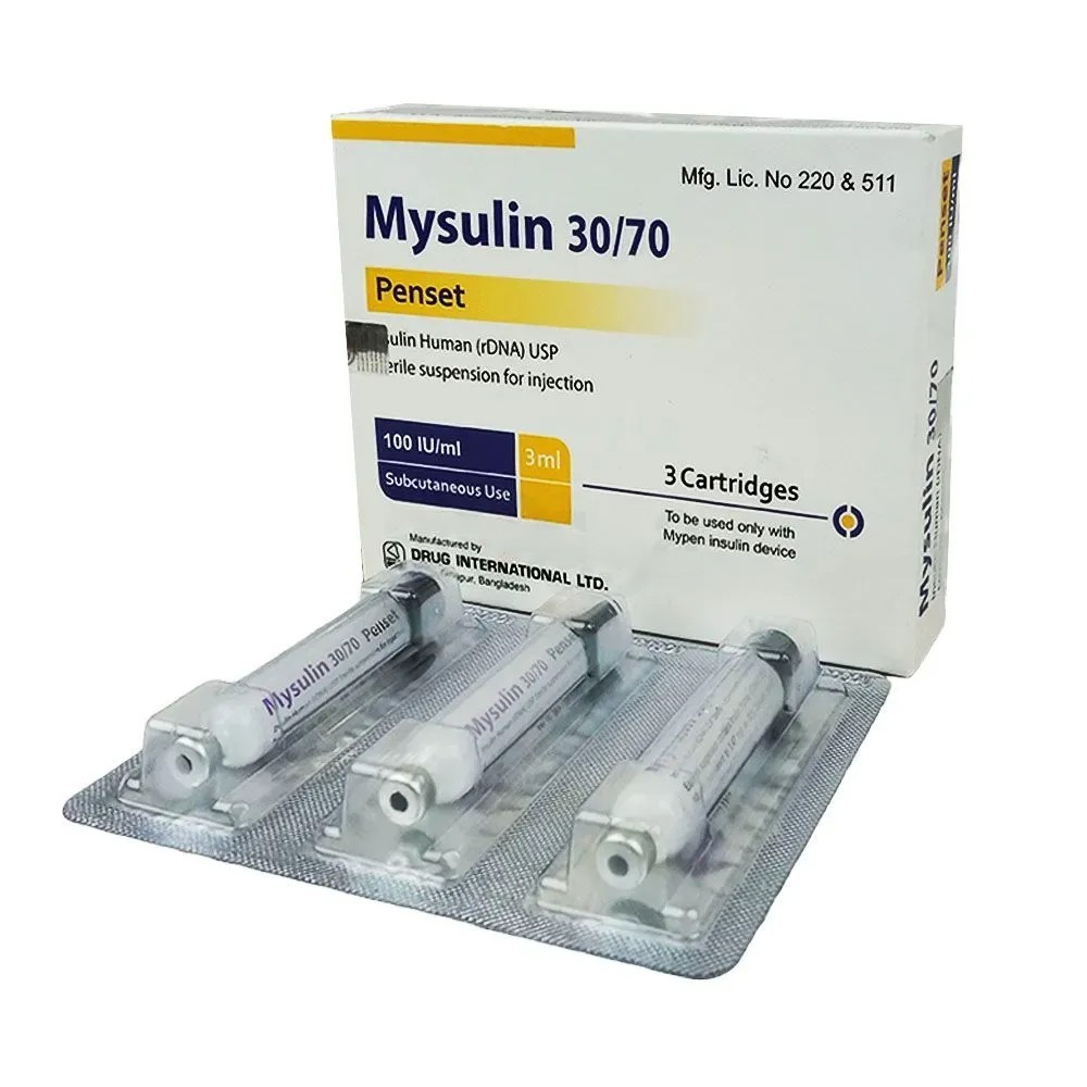 Pack Image: Mysulin 30% 70% Injection (3 ml cartridge)