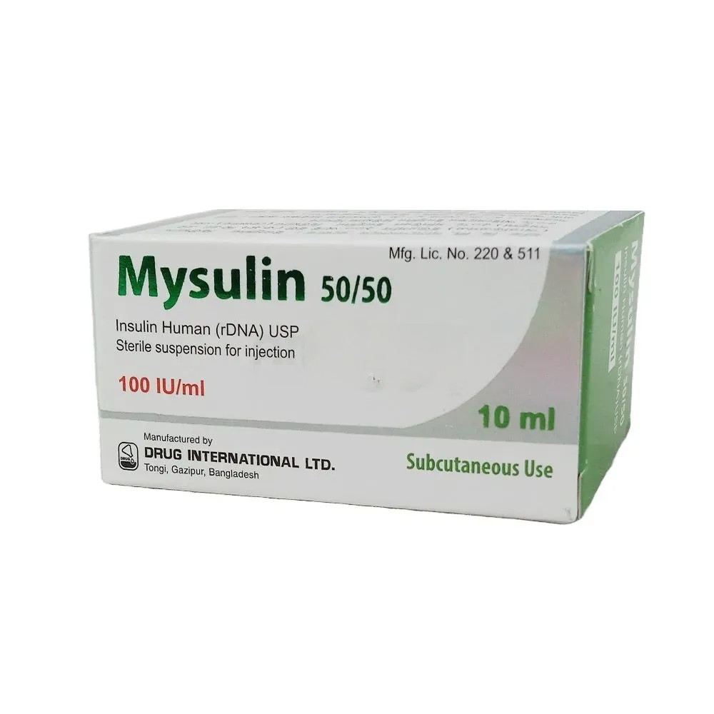 Pack Image: Mysulin 50% 50% Injection (10 ml vial)