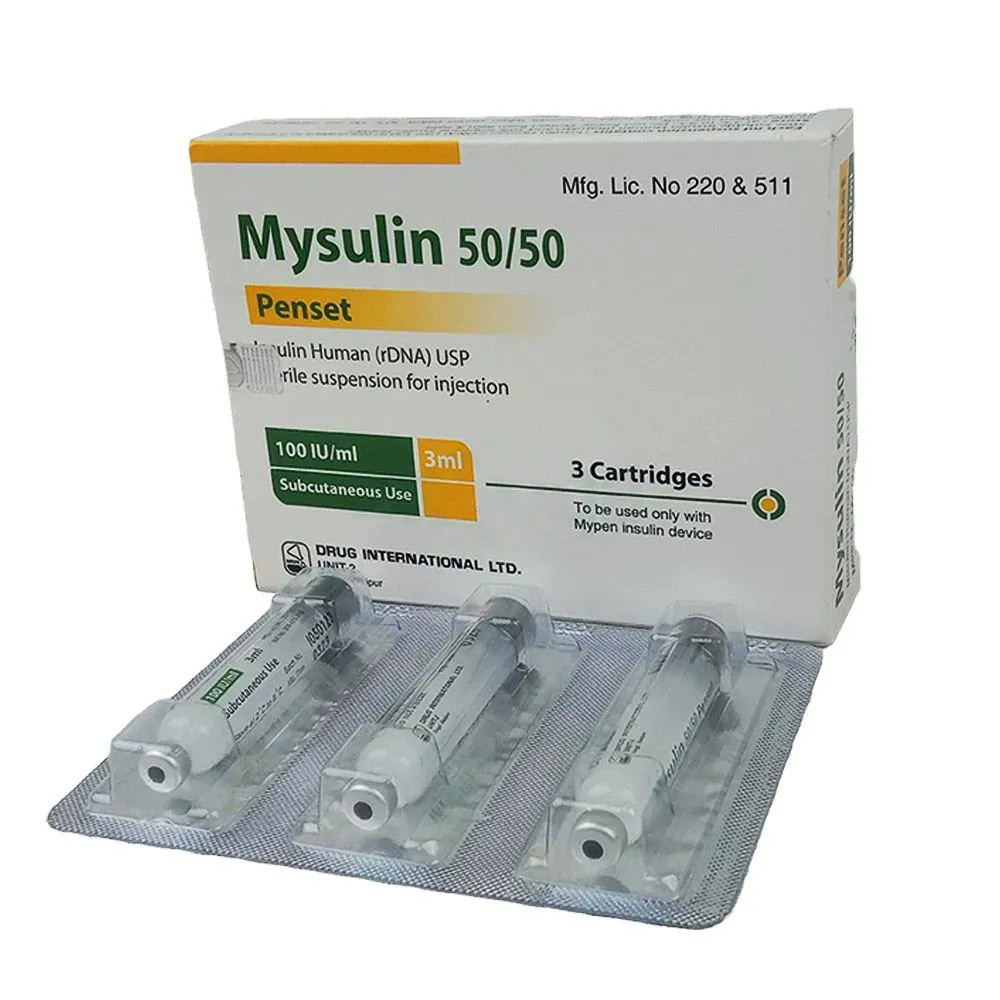 Pack Image: Mysulin 50% 50% Injection (3 ml cartridge)