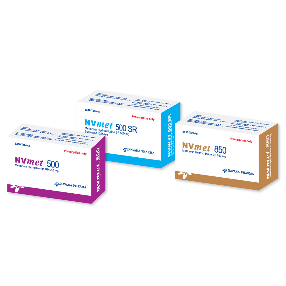 Pack Image: NVmet 500 mg Tablet (5 x 10)