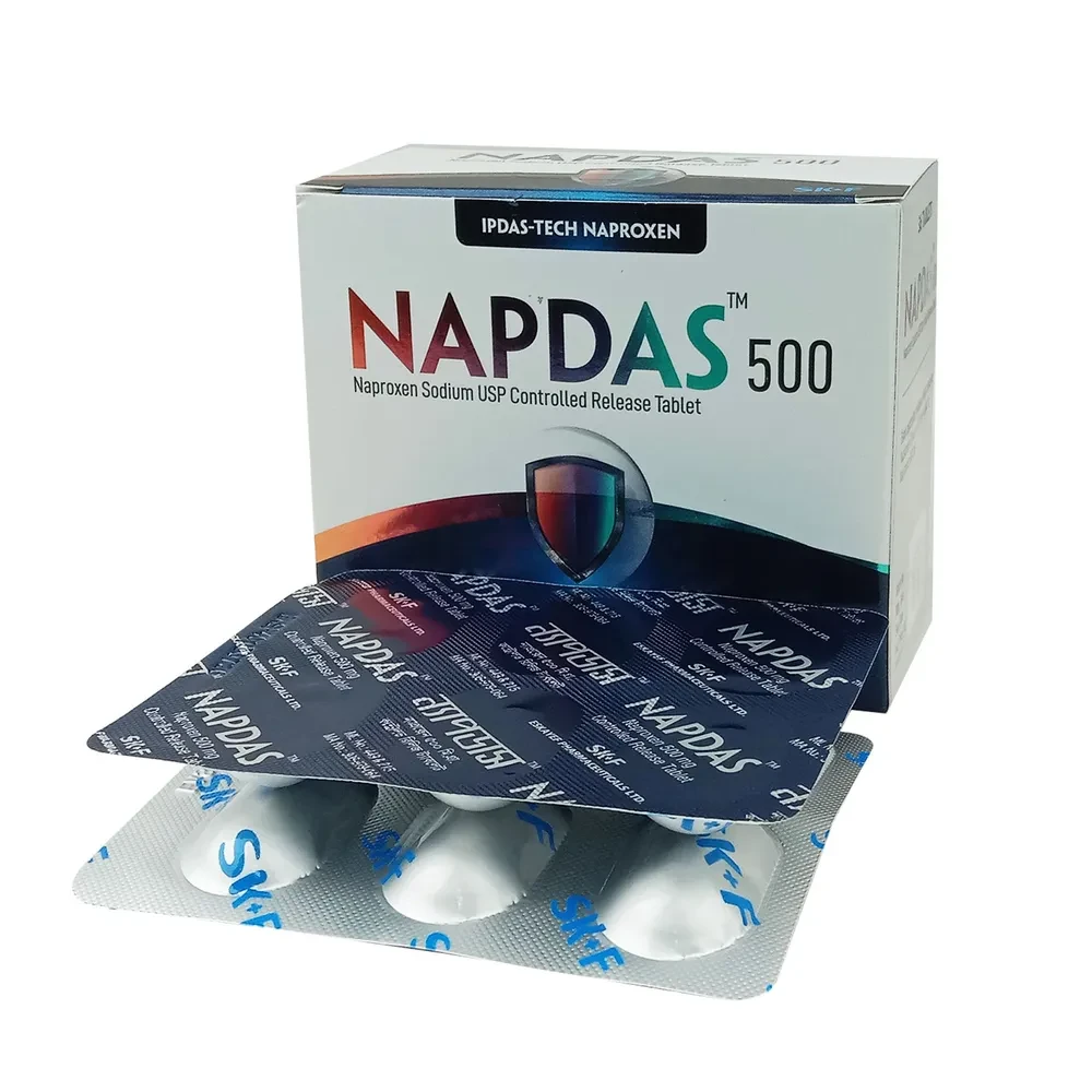 Pack Image: Napdas 500 mg Tablet (6 x 6)