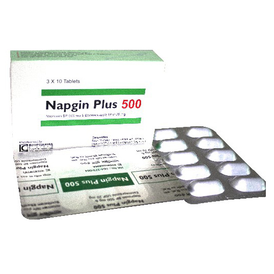 Pack Image: Napgin Plus 500 mg Tablet (3 x 10)