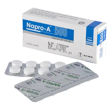 Pack Image: Napro-A 500 mg Tablet (3 x 10)