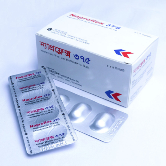 Pack Image: Naproflex 375 mg Tablet (8 x 4)