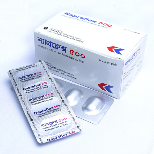 Pack Image: Naproflex 500 mg Tablet (8 x 4)