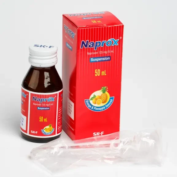 Pack Image: Naprox 125 mg Suspension (50 ml bottle)