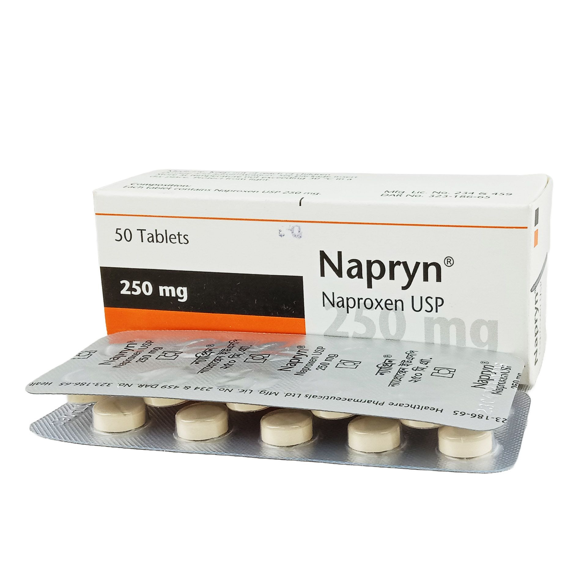 Pack Image: Napryn 250 mg Tablet (5 x 10)