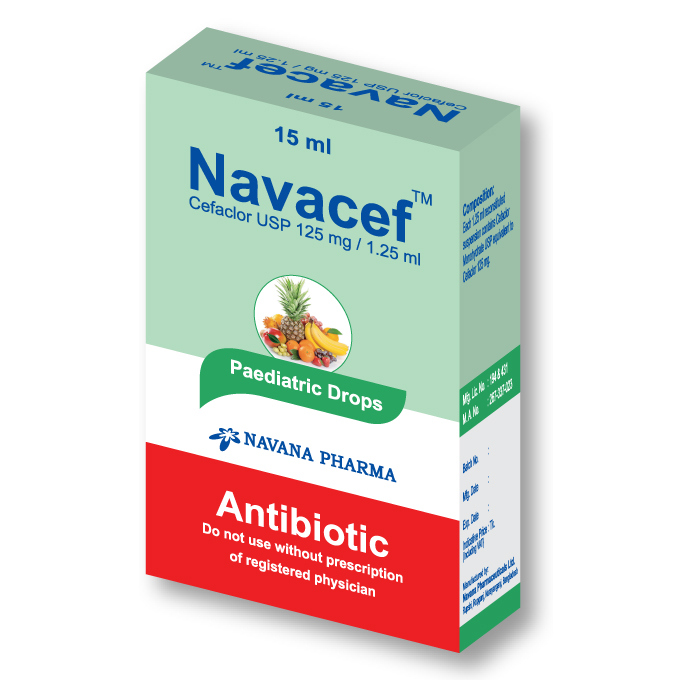 Pack Image: Navacef 125 mg Pediatric Drop (15 ml bottle)