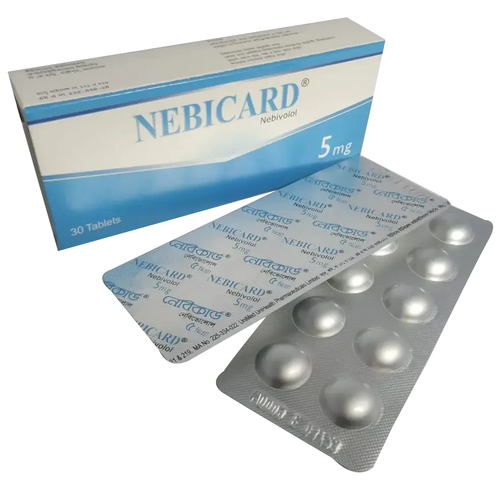 Pack Image: Nebicard 5 mg Tablet (3 x 10)