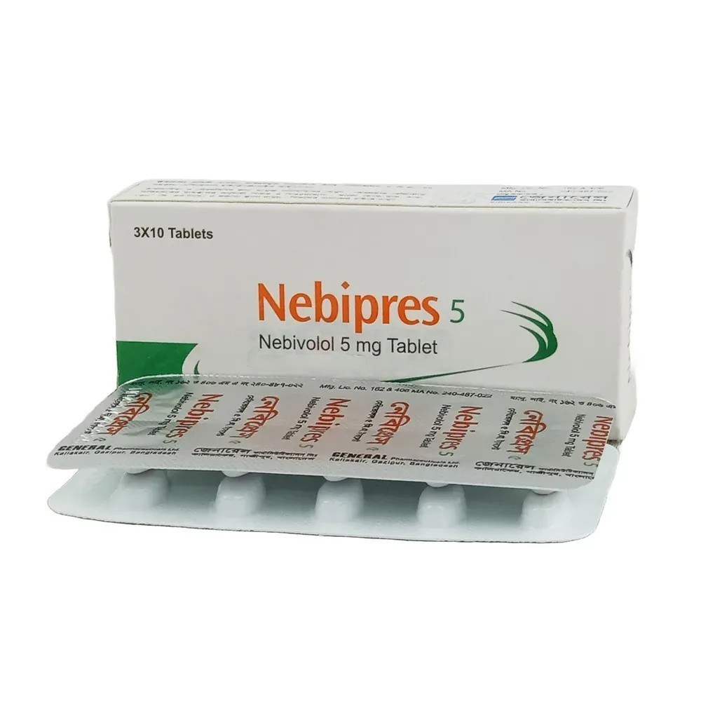 Pack Image: Nebipres 5 mg Tablet (3 x 10)