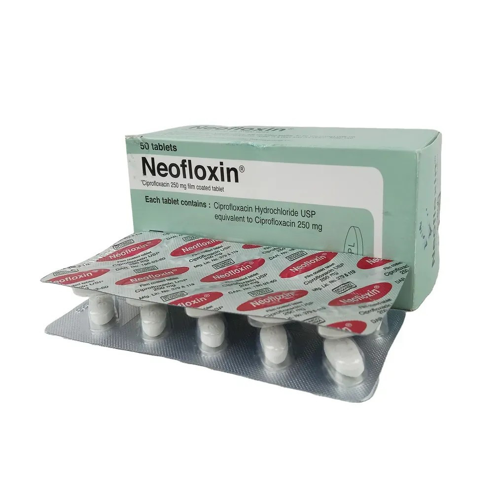 Pack Image: Neofloxin 250 mg Tablet (5 x 10)