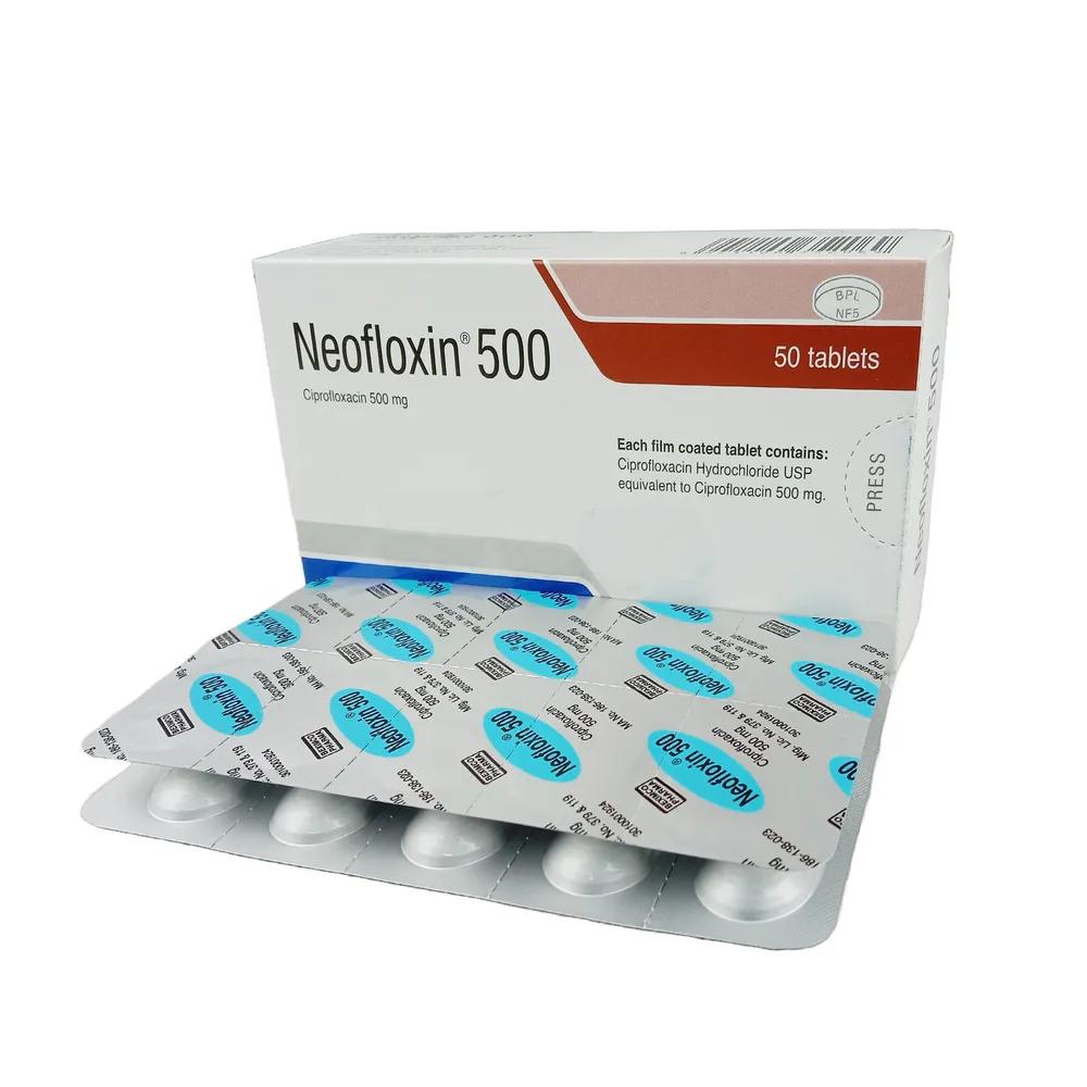 Pack Image: Neofloxin 500 mg Tablet (5 x 10)